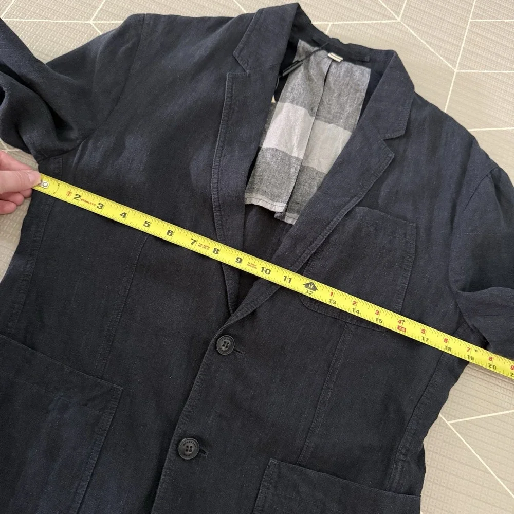 NEW Burberry Brit Linen Blend Casual Blazer Size 46 Navy‎ 2 Button Closure $895